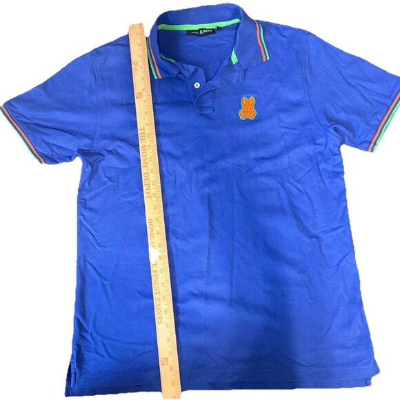 Psycho Bunny Mens Dazzling Blue Twin Tipped Pique Short Sleeve Polo Shirt Size 7 - Picture 5 of 5
